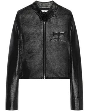 Courreges Courrèges Buckle-Neck Zipped City Jacket - Black