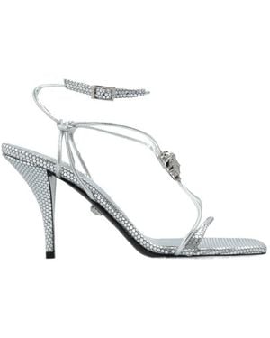 Versace Square-Toe Heeled Sandals - White