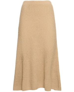 GIMAGUAS Isola Knitted Wool Midi Skirt - Natural