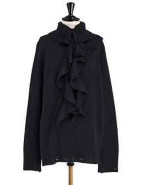 Dior Sweater With Removable Ruched Collar - Black