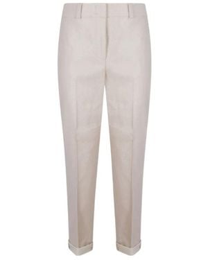 Peserico Straight-Leg Cuffed-Hem Pants - Gray