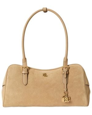Ralph Lauren Shoulder Bag With Logo Nameplate - Natural