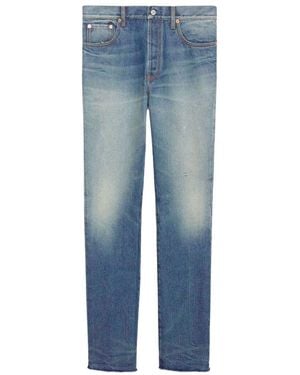 Gucci Logo Patch Straight-Leg Jeans - Blue