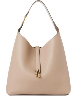Chloé Chloé Marcie Tassel-Closure Tote Bag - Natural