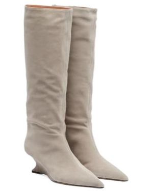 Paris Texas Suede Tall Boots - Gray