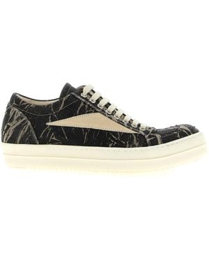 Rick Owens Lace-Up Low-Top Sneakers - Black