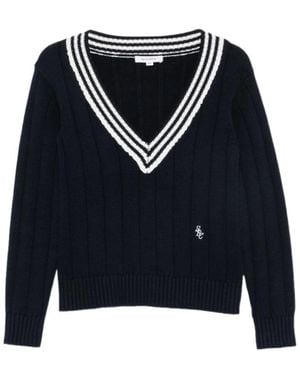 Sporty & Rich Long-Sleeved Knit Top - Blue