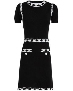Moschino Lace Trim Knit Dress - Black