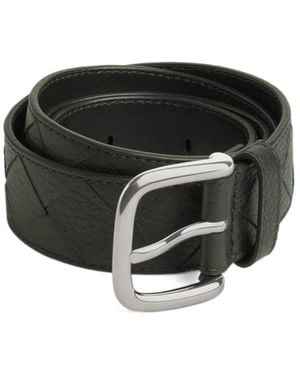 Bottega Veneta Intrecciato Taurillon Belt - Black