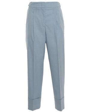 Peserico Pleated Tucks Trousers - Blue