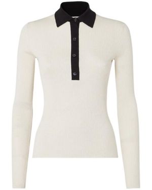 Fendi Parchment-Colored And Silk And Cotton Polo Shirt - White
