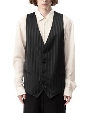 Ann Demeulemeester Striped Vest - Black
