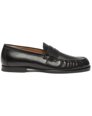 SCAROSSO Fred Round-Toe Loafers - Black