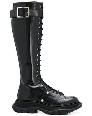 McQueen Tread Knee-High Boots - Black