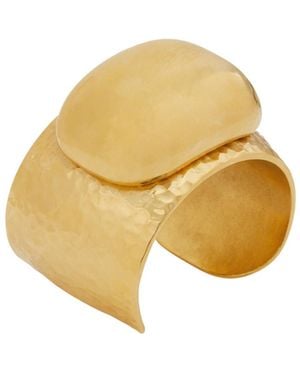 Saint Laurent Hammered Open Bangle - Yellow