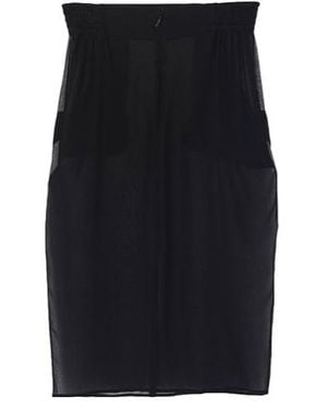 Saint Laurent Minimalist Solid Colour Midi Skirt - Black