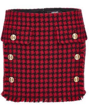 Versace Checked Mini Skirt - Red