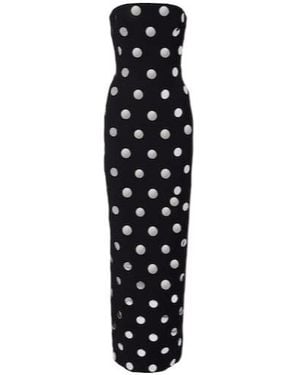 David Koma Polka-Dot Gown - Black
