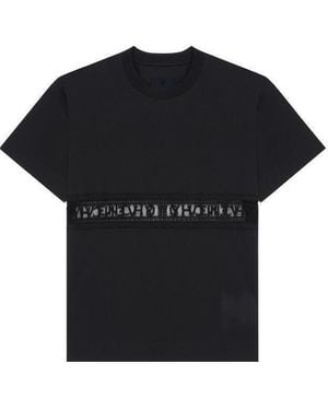 Givenchy Logo Lace Detailed Crewneck T-Shirt - Black