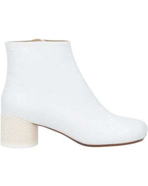 MM6 by Maison Margiela Block-Heel Ankle Boots - White