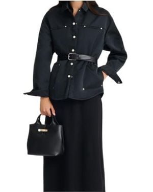 Longchamp Small Le Roseau Bamboo Clasp Leather Tote Bag - Black