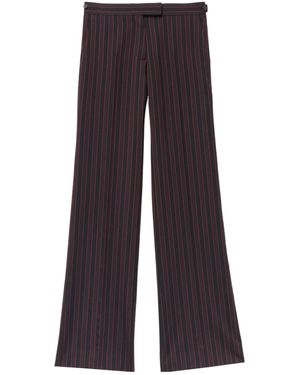 McQueen Wool Pinstripe Trousers - Purple