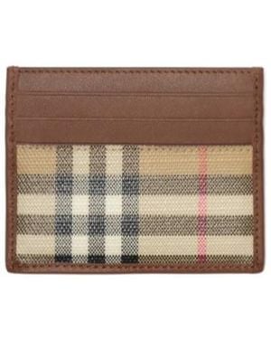 Burberry Check Card Case - Brown