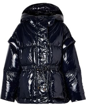 Ulla Johnson Rhodes Convertible Hooded Quilted Down Jacket - Blue