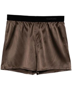 Tom Ford Satin Shorts - Brown