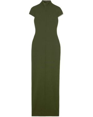 Solace London Lang Stretch-Crepe Gown - Green