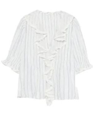 Doen Henri Striped Blouse - White