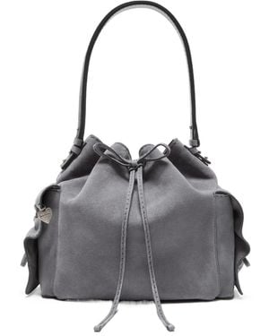 Acne Studios Ruffled Leather Shoulder Bag - Gray