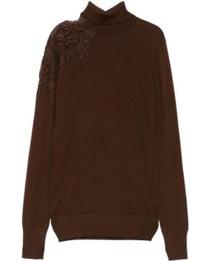 Ermanno Scervino Long-Sleeved Sweater - Brown