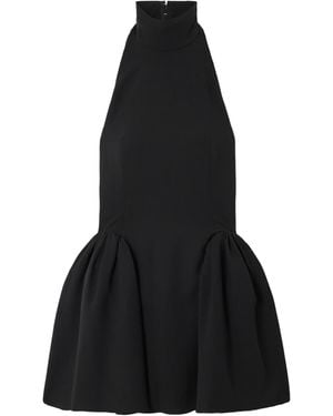 16Arlington Fiala Open-Back Gathered Cady Halterneck Mini Dress - Black