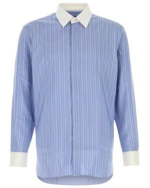 Tom Ford Contrast Collar Striped Shirt - Blue