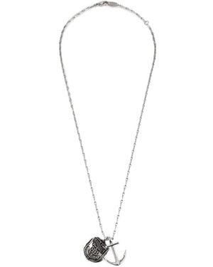 Balenciaga Anchor Crest Charms Necklace - White