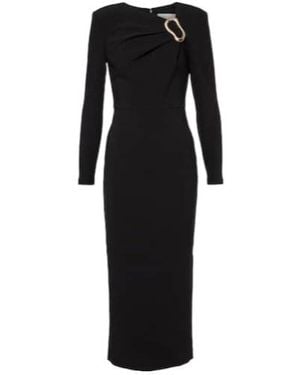 Roland Mouret Asymmetric Crepe Midi Dress - Black