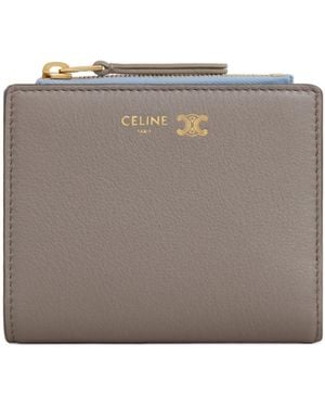Celine Compact Wallet Triomphe Stamp - Gray