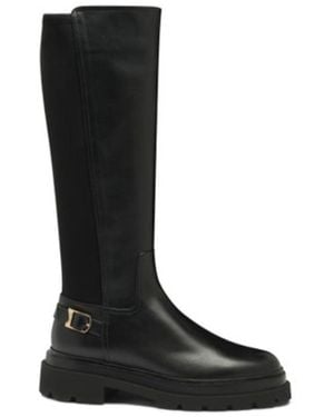 Santoni High Leather Boots - Black