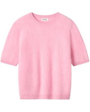 Soft Goat Short-Sleeve Knitwear - Pink