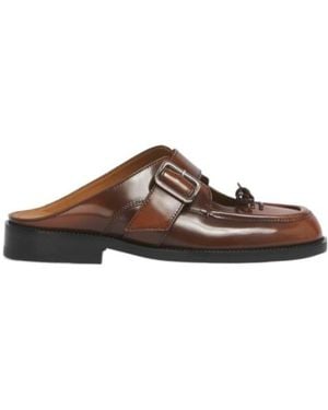 Marni Leather Bambi Buckle Sabot - Brown