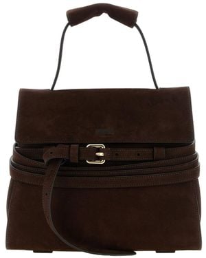 Moschino Clasp-Detail Shoulder Bag - Black