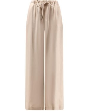 Alysi Drawstring Wide-Leg Trousers - Natural