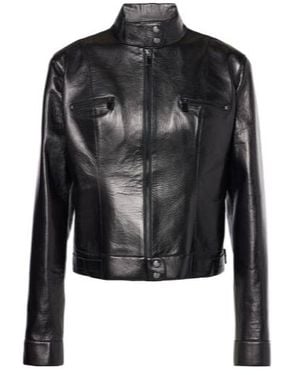 Magda Butrym Leather Biker Jacket - Black