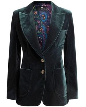 Etro Stretch Velvet Jacket - Blue