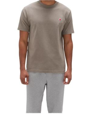 New Balance Logo Patch Crewneck T-Shirt - Grey