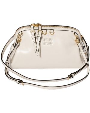 Miu Miu Caprice Leather Clutch - White