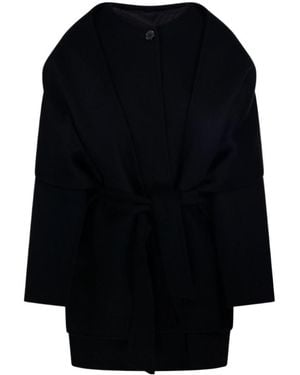 P.A.R.O.S.H. P.A.R.O..H. Leak Belted Coat - Blue