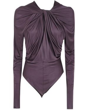 Balmain Long-Sleeve Bodysuit - Purple