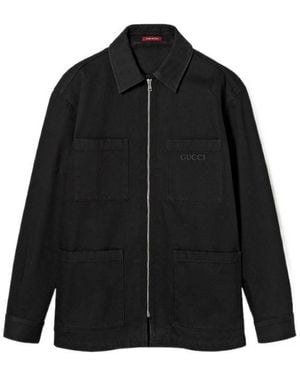 Gucci Denim Zip Shirt - Black